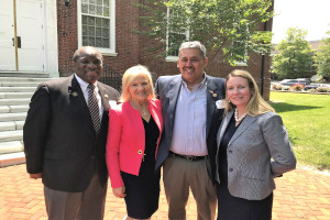 Treasurer Davis with Lt. Gov. bethany Hall Long and officials from the Delaware League of Local Governments.