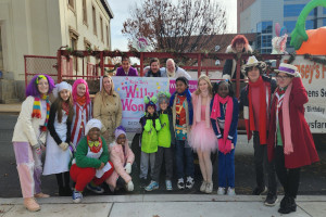 Treasurer Davis with performers in the Wilmington Jaycees Christmas Parade